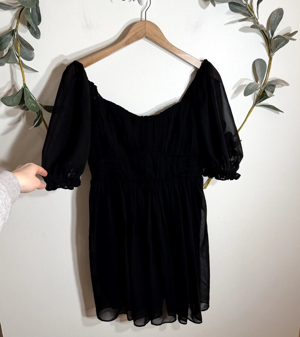 Abercrombie Black Chiffon Mini Dress